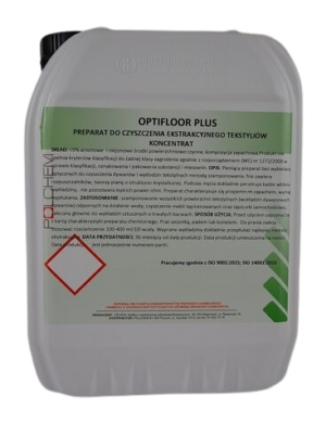 OPTIFLOOR PLUS - PŁYN DO CZYSZCZENIA EKSTRAKCYJNEGO TEKSTYLIÓW. KONCENTRAT