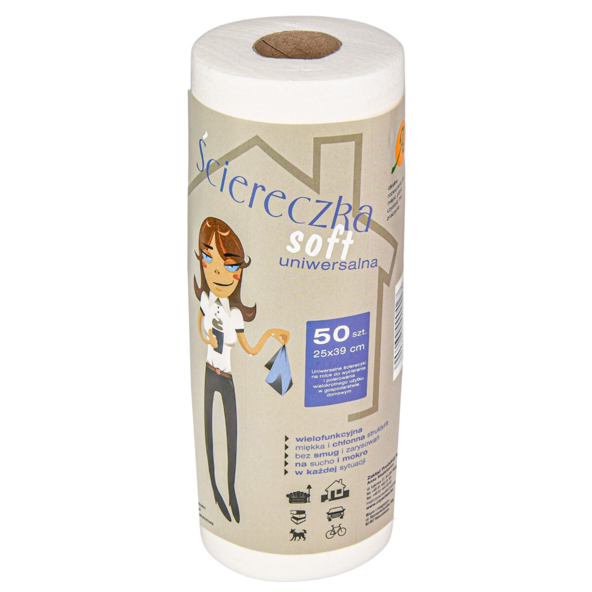 Ściereczki uniwersalne Clean Soft 50 sztuk na rolce