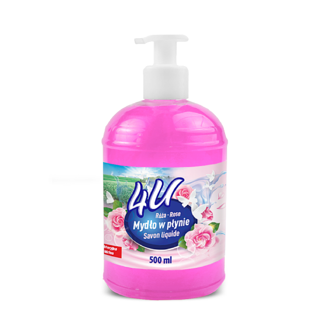 Mydło do rąk Antybakteryjne w płynie 4U 500ml róża