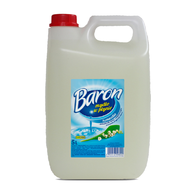 Mydło Do Mycia W Płynie Antybakteryjne Nawilżanie Baron 5L Konwalia